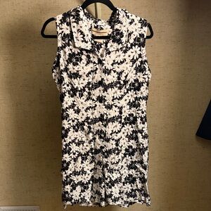 Expressions Black and White Floral Sleeveless Jumpsuit